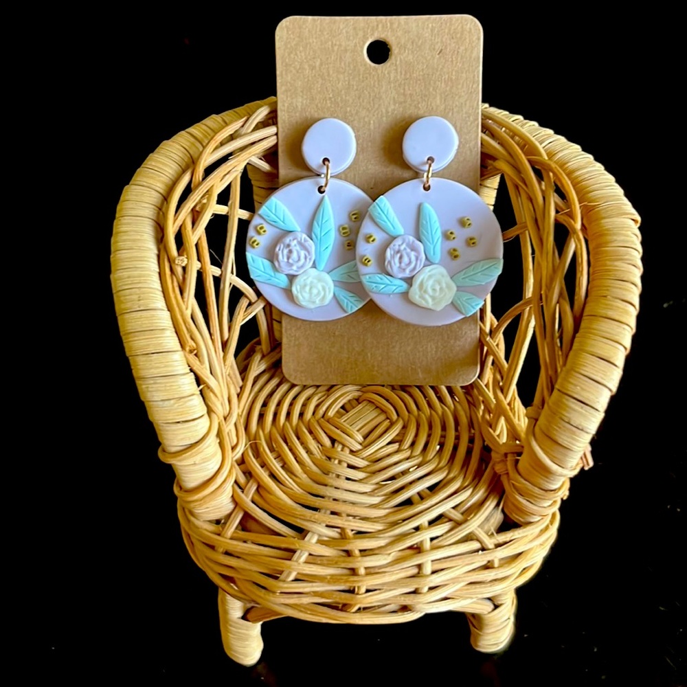 Trendy polymer clay statement earrings!